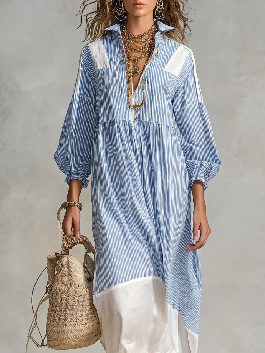 Bohemian Striped Long Dress