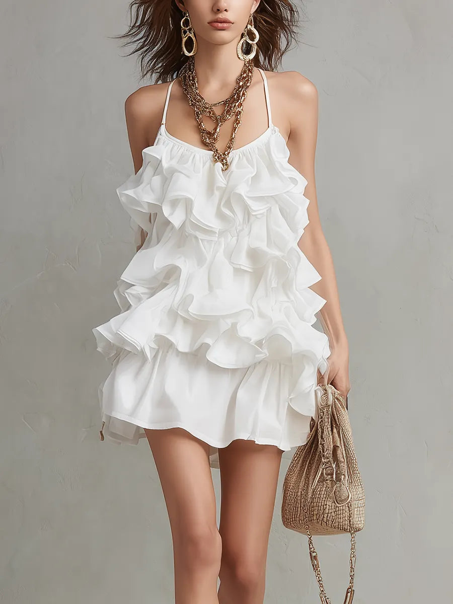 Bohemian Ruffled Layered Slip Dress