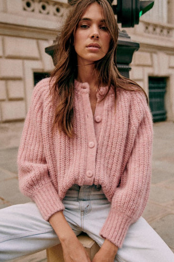 Loose Solid Color Long Sleeve Cardigan Sweater