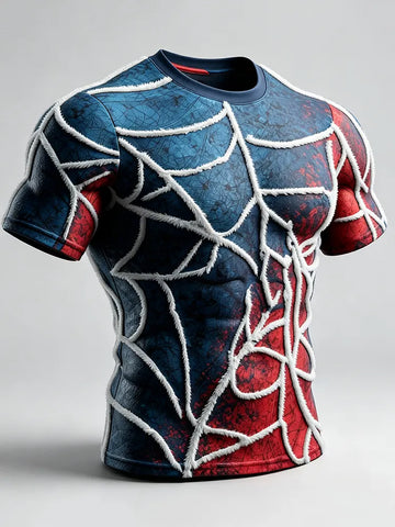 Men's Halloween Spider-inspired Art Print Casual Crew Neck T-shirt